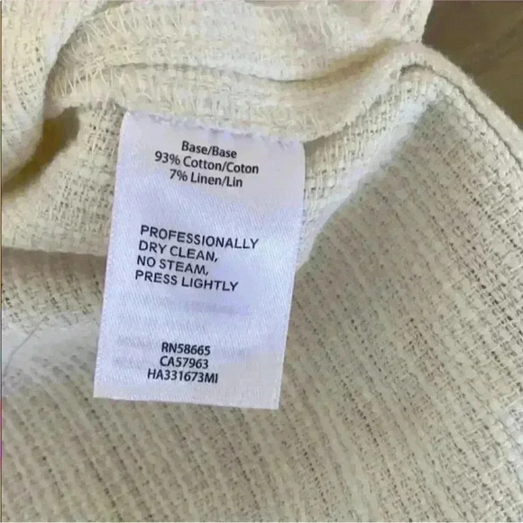 NWOT HALOGEN Cotton/Linen Fringe Sleeveless Top tie waist Sz M - Picture 5 of 5